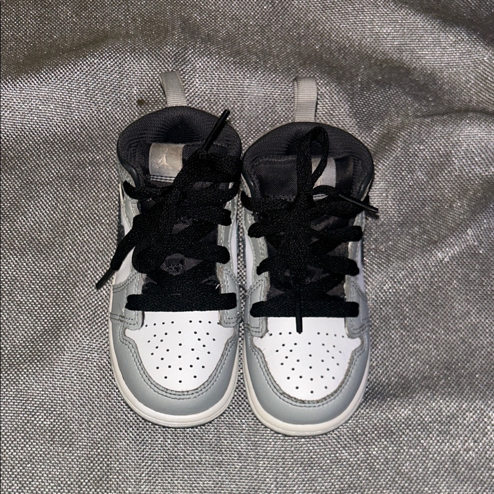 Jordan Kids Sneakers in White, Light Gray, and Black